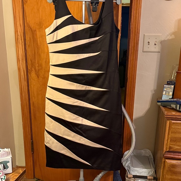 Signature by Sangria Dresses & Skirts - Signature by Sangria Black and Cream Striped Satin Dress. Size 14. Like new.